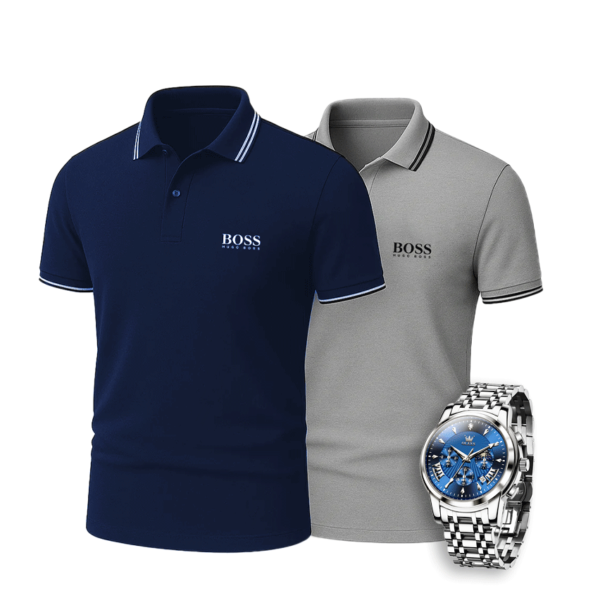 [Buy 2 Pay 1] Hugo Boss Premiere Polo Shirts + Exclusive Watch